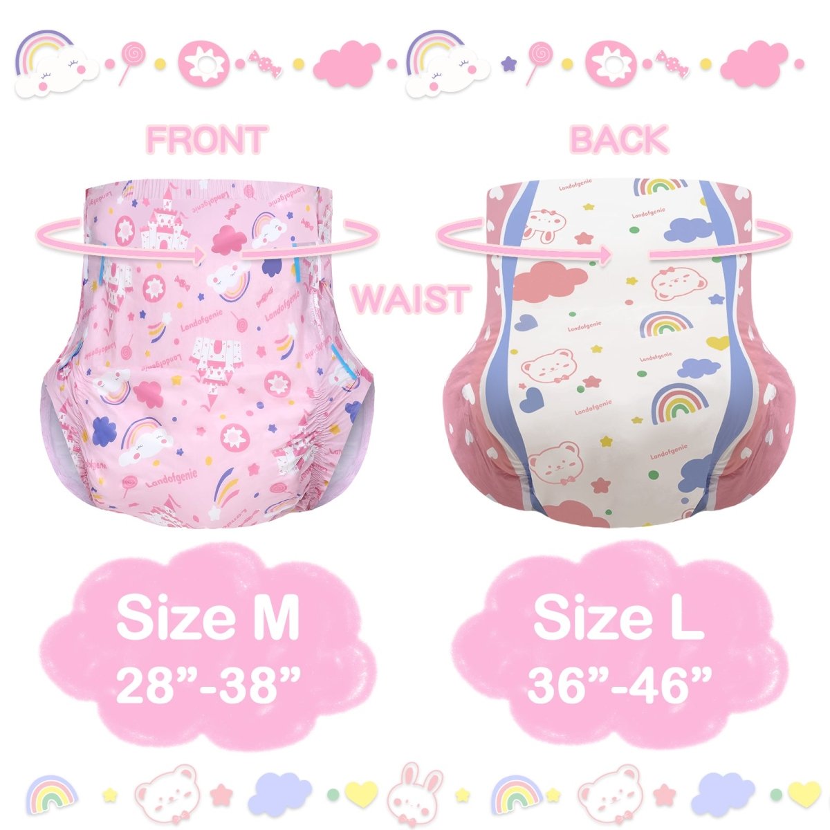 Landofgenie Adult Diaper 10Pcs Sets - Diaper Lover Party - landofgenie