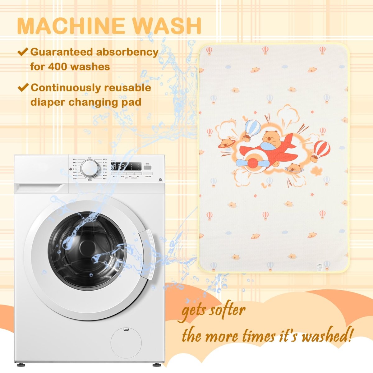 Landofgenie Adult Diaper Changing Pad 30 x 45.5 inches - Aircraft - landofgenie