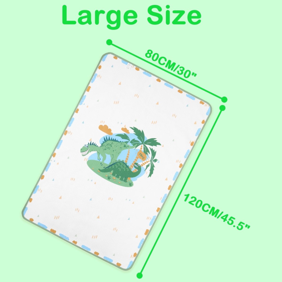 Landofgenie Adult Diaper Changing Pad 30 x 45.5 inches - Ancient Dinosaurs - landofgenie