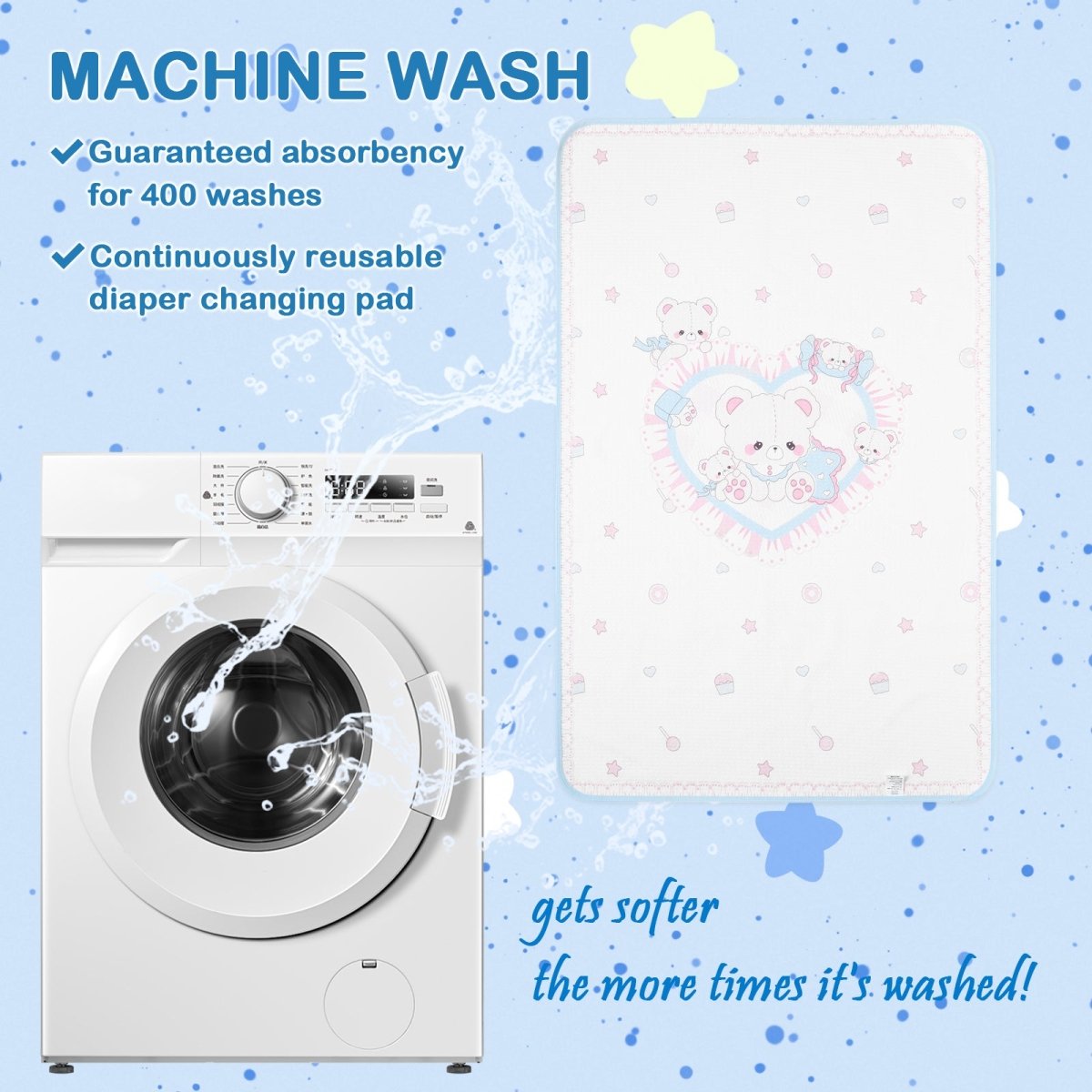 Landofgenie Adult Diaper Changing Pad 30 x 45.5 inches - Bear - landofgenie