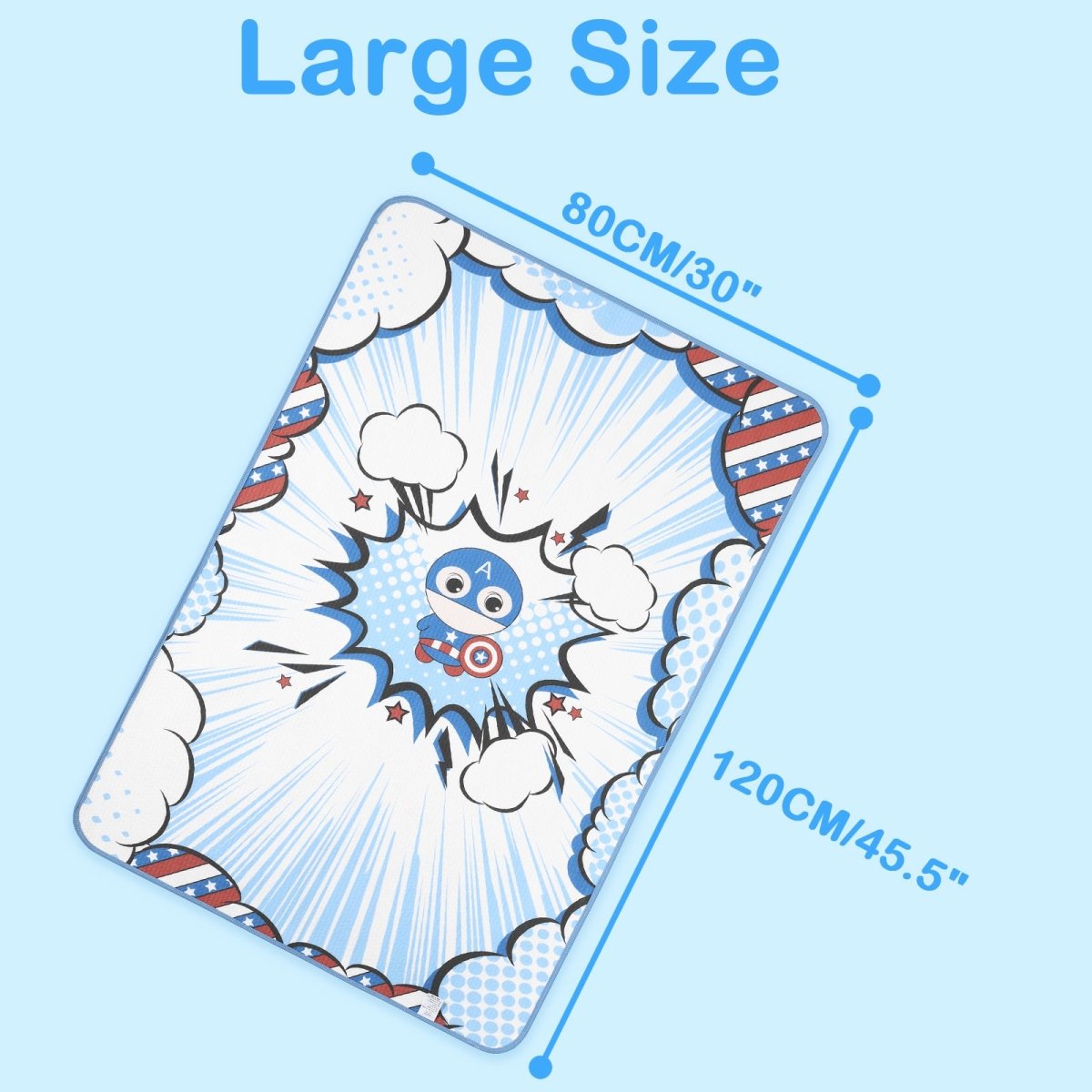 Landofgenie Adult Diaper Changing Pad 30 x 45.5 inches - Captain America - landofgenie