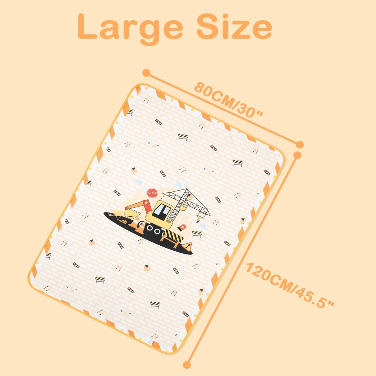 Landofgenie Adult Diaper Changing Pad 30 x 45.5 inches - Excavator - landofgenie