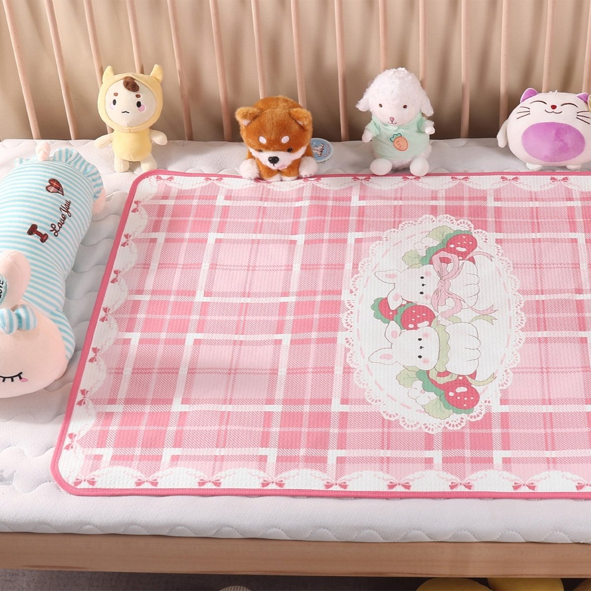Landofgenie Adult Diaper Changing Pad 30 x 45.5 inches-Plaid rabbit - landofgenie