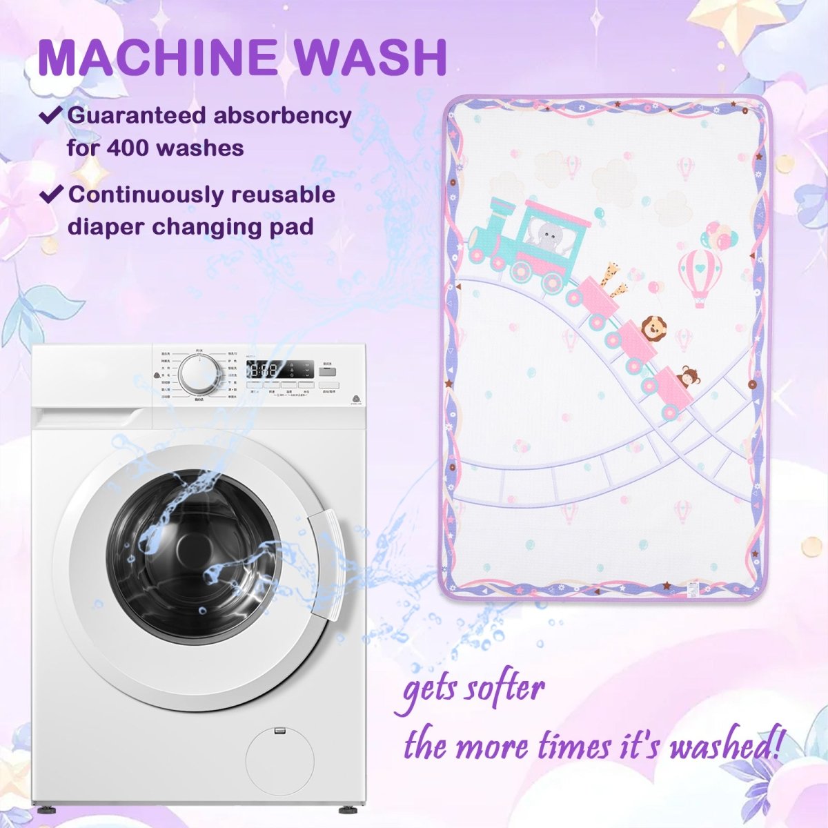 Landofgenie Adult Diaper Changing Pad 30 x 45.5 inches - Roller Coaster - landofgenie