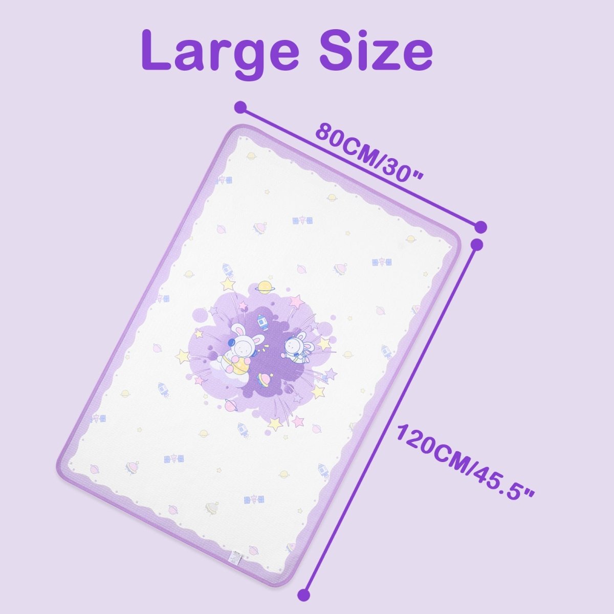 Landofgenie Adult Diaper Changing Pad 30 x 45.5 inches - Space Rabbit - landofgenie