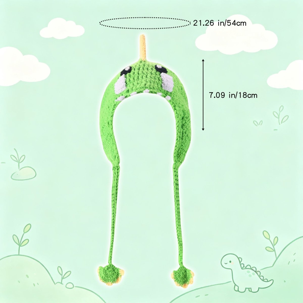 Landofgenie Adult Dino Knitting Cap - landofgenie