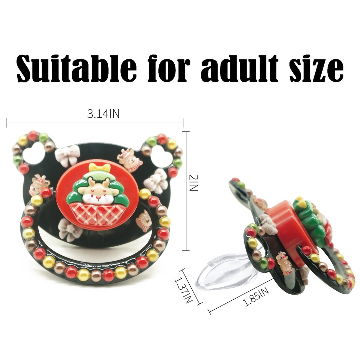 Landofgenie Adult Fashion Christmas Pacifier - Black - landofgenie