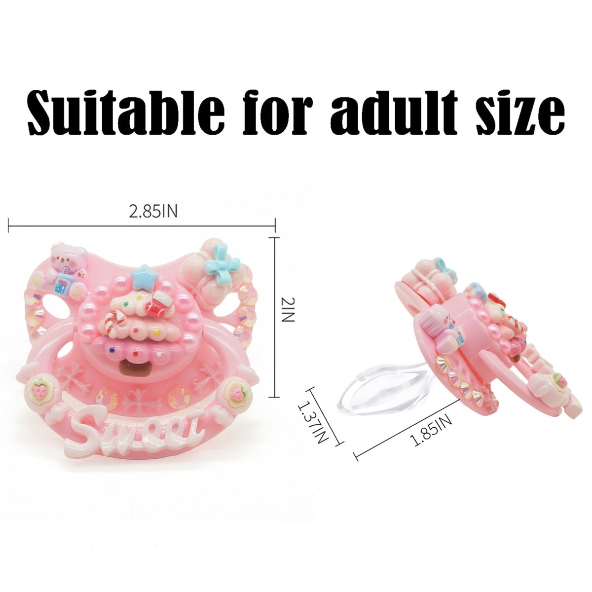 Landofgenie Adult Fashion Christmas Pacifier - Pink - landofgenie