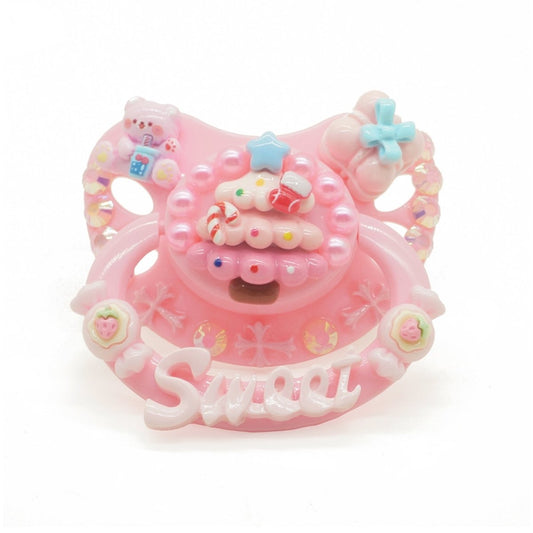 Landofgenie Adult Fashion Christmas Pacifier - Pink - landofgenie