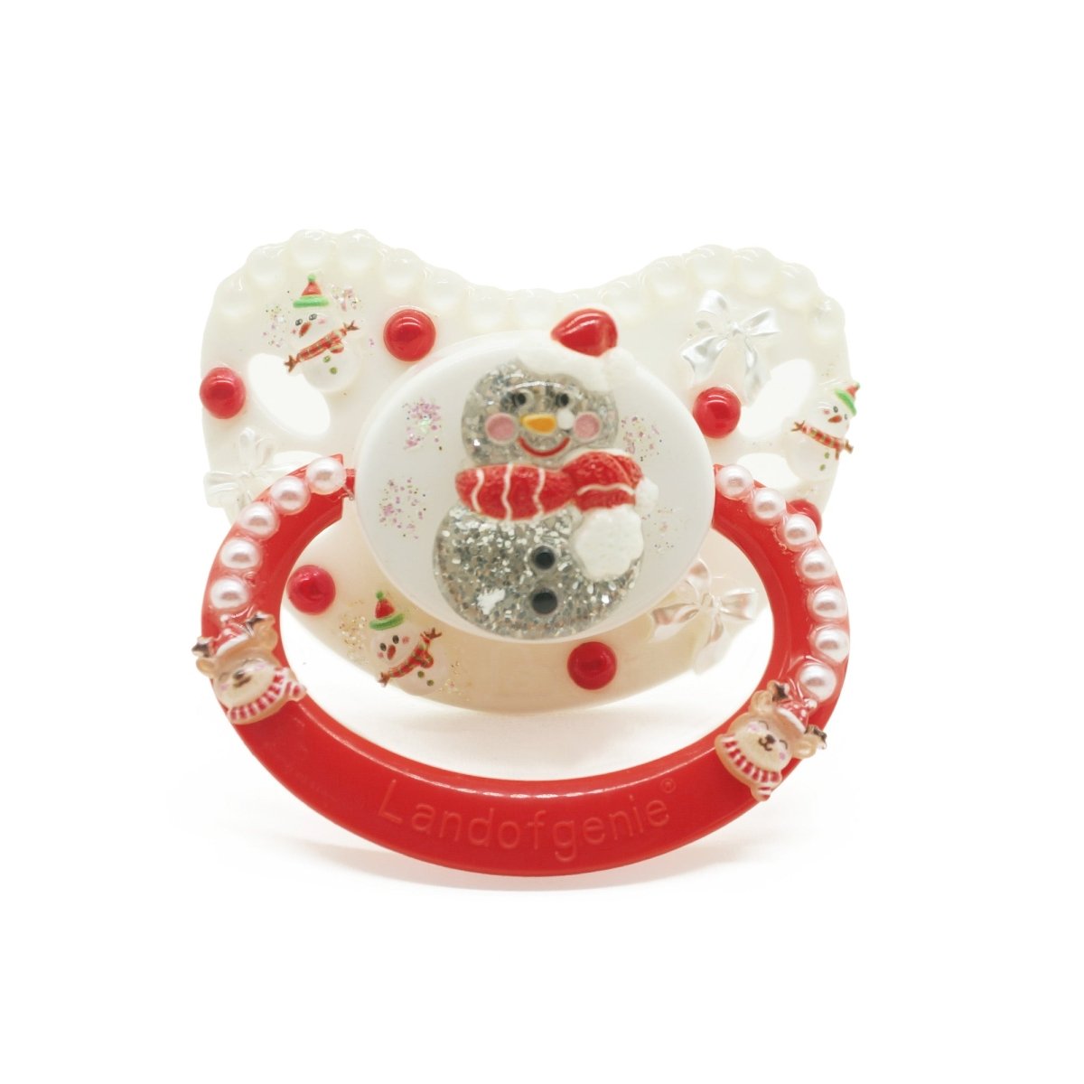 Landofgenie Adult Fashion Christmas Pacifier - Red & White - landofgenie