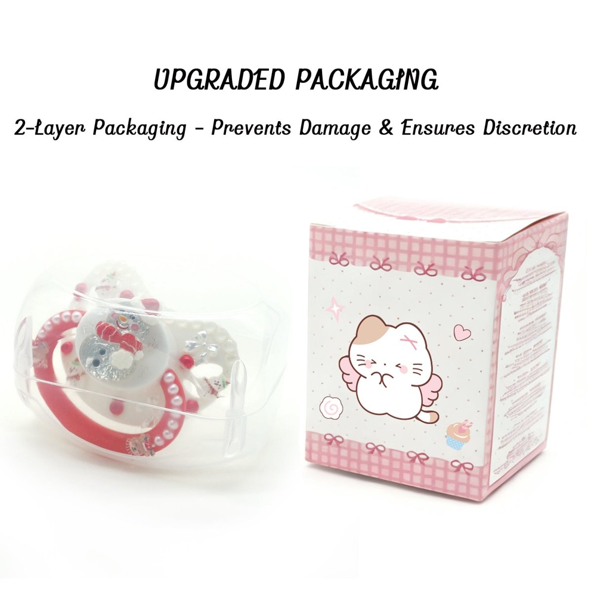 Landofgenie Adult Fashion Christmas Pacifier - Red & White - landofgenie