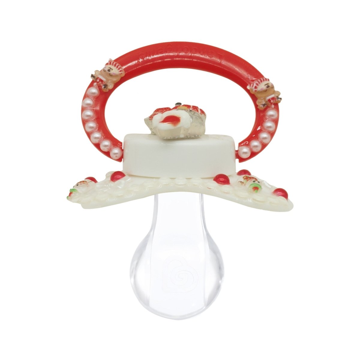 Landofgenie Adult Fashion Christmas Pacifier - Red & White - landofgenie