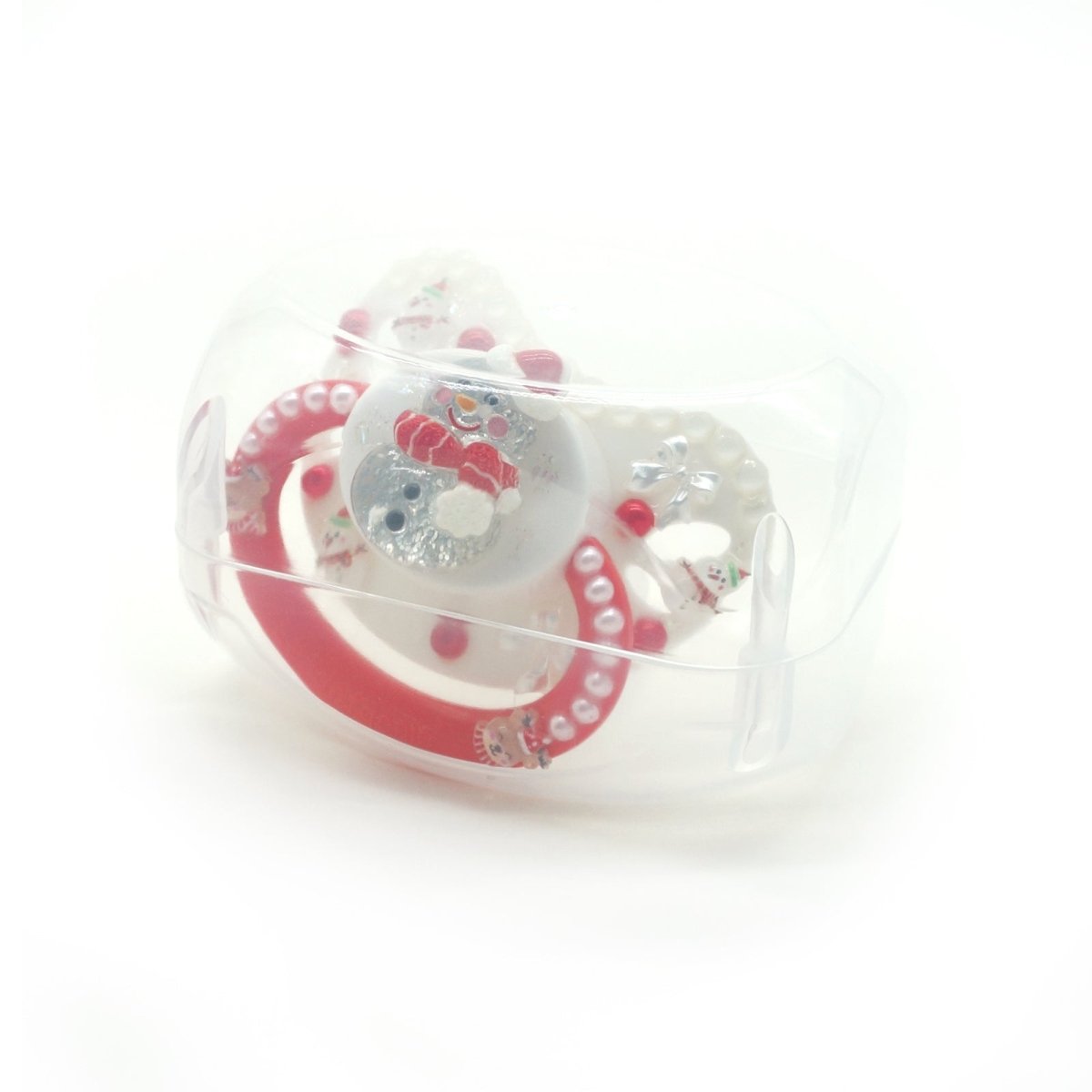 Landofgenie Adult Fashion Christmas Pacifier - Red & White - landofgenie