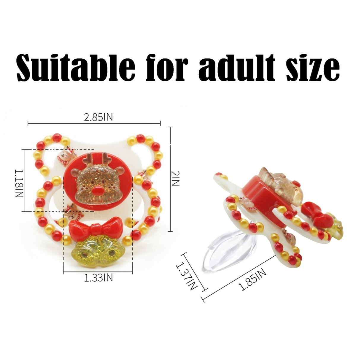 Landofgenie Adult Fashion Christmas Pacifier - White - landofgenie