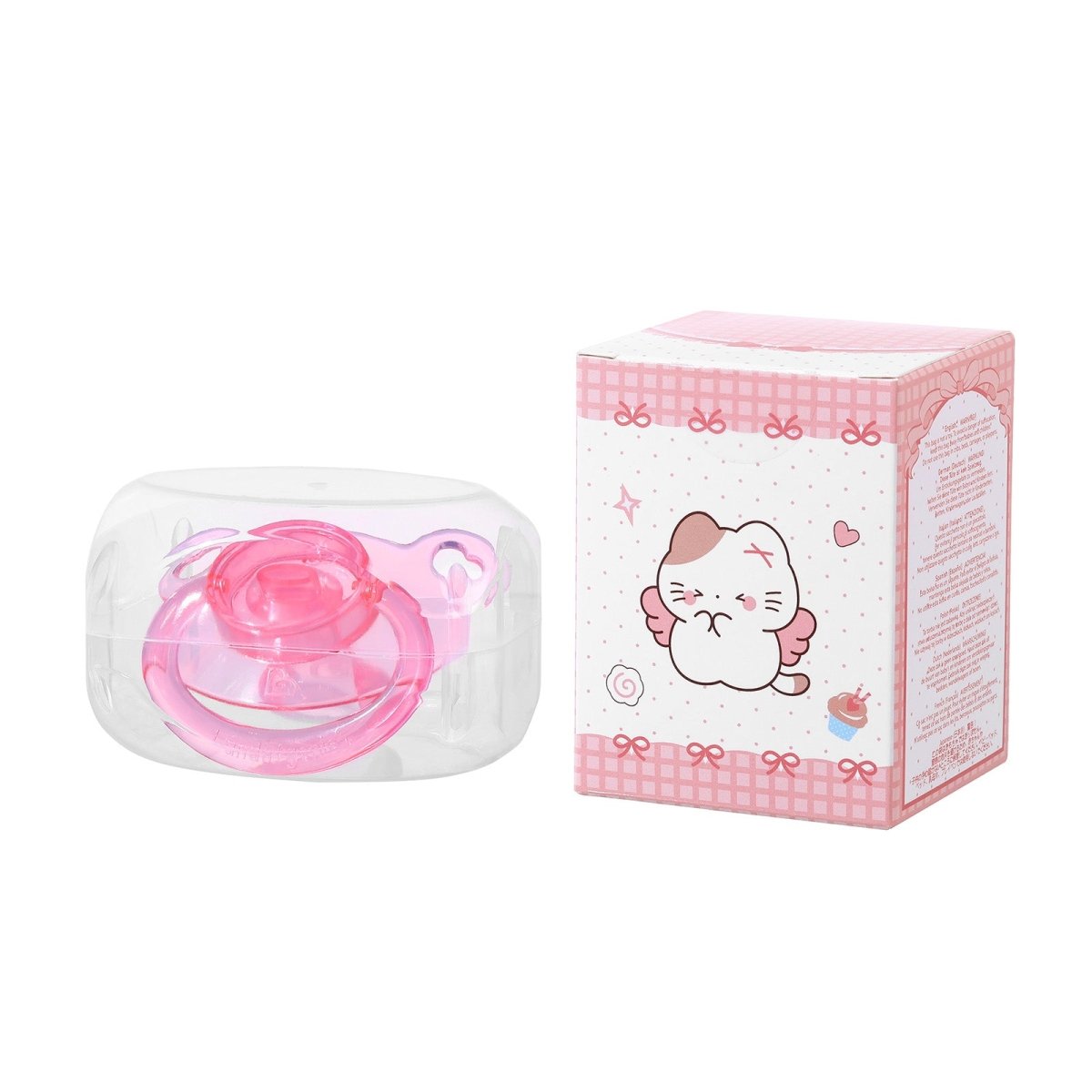 Landofgenie Adult Sized Gloss Pacifier - Pink & Blue Bear Paci - landofgenie