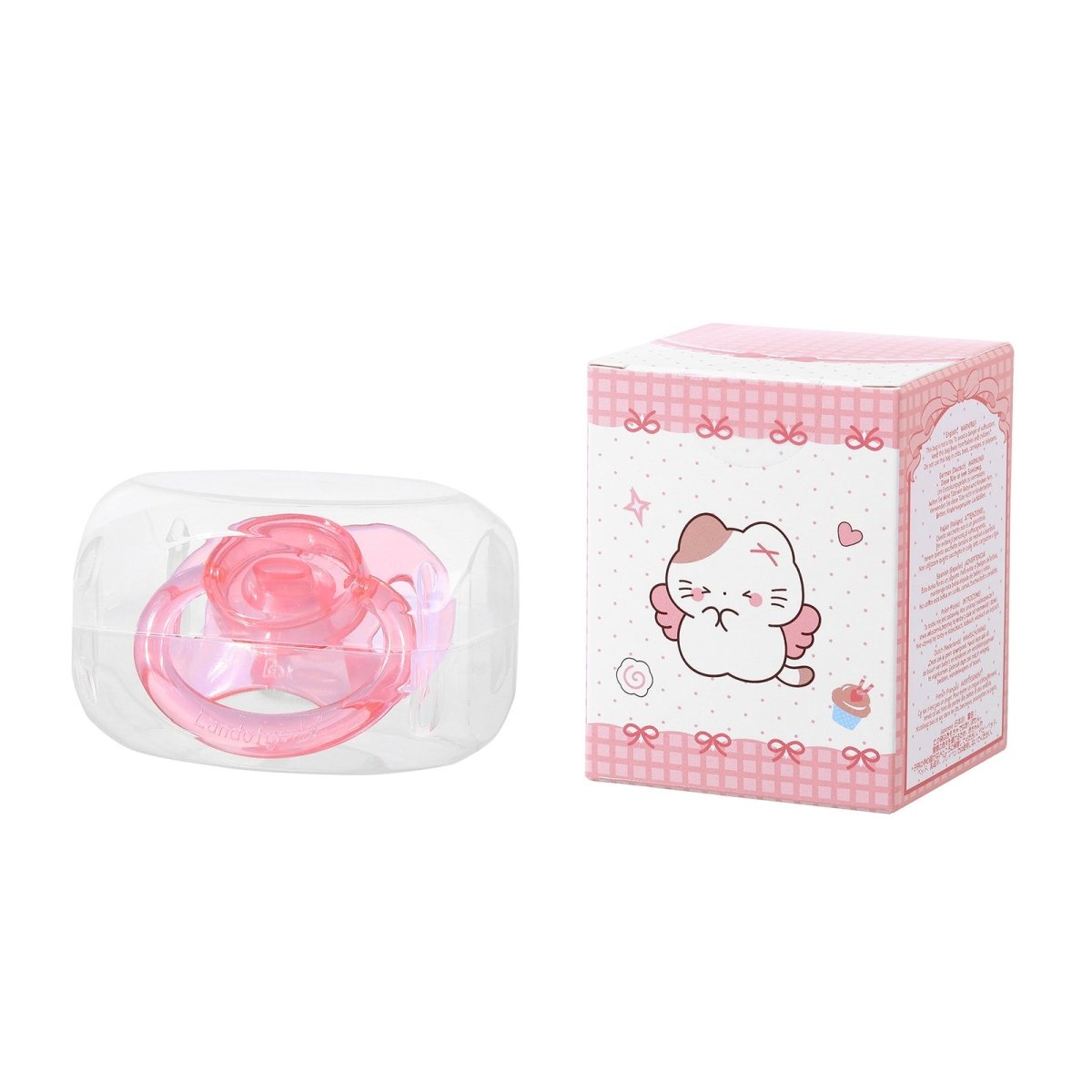 Landofgenie Adult Sized Gloss Pacifier - Pink & Blue Bone Paci - landofgenie