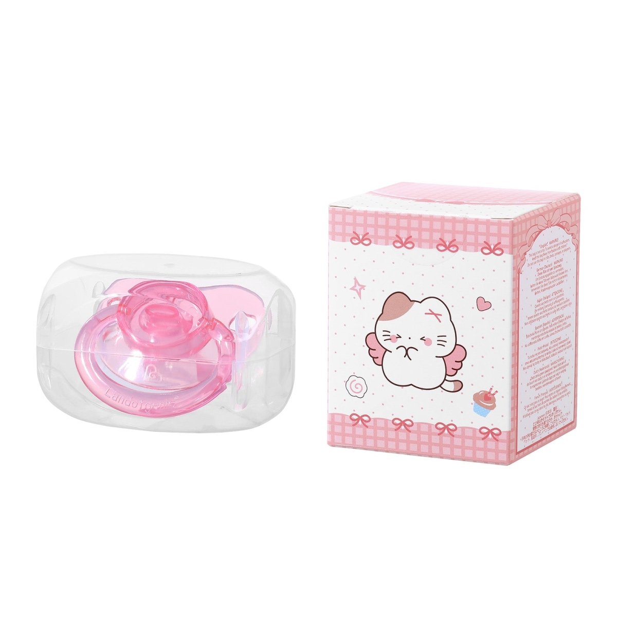 Landofgenie Adult Sized Gloss Pacifier - Pink & Blue Butterfly Paci - landofgenie