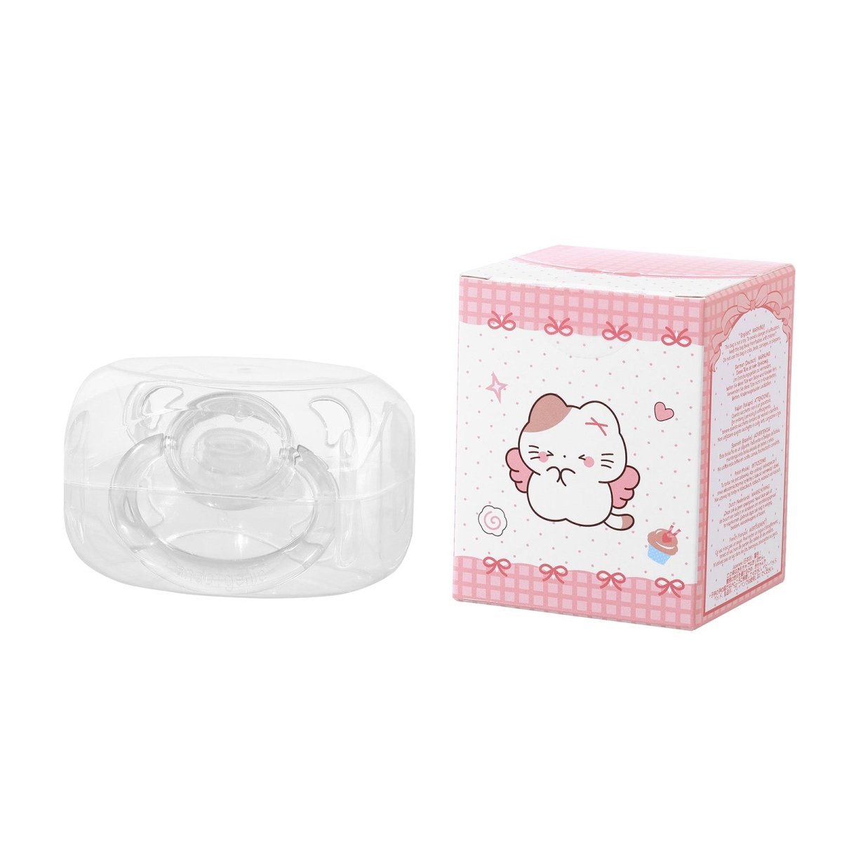 Landofgenie Adult Sized Gloss Pacifier - White & Black Moon Paci - landofgenie