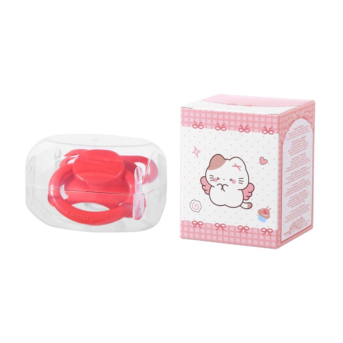 Landofgenie Adult Sized Pacifier - Bone Paci - Moon Red - landofgenie