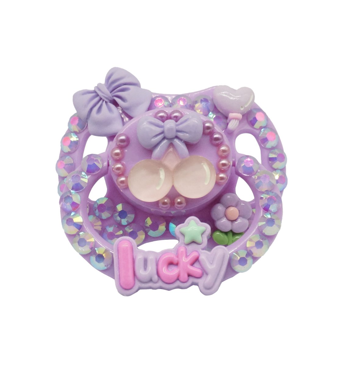 Landofgenie Adult Sized Pacifier - Lucky Purple DIY Paci - landofgenie