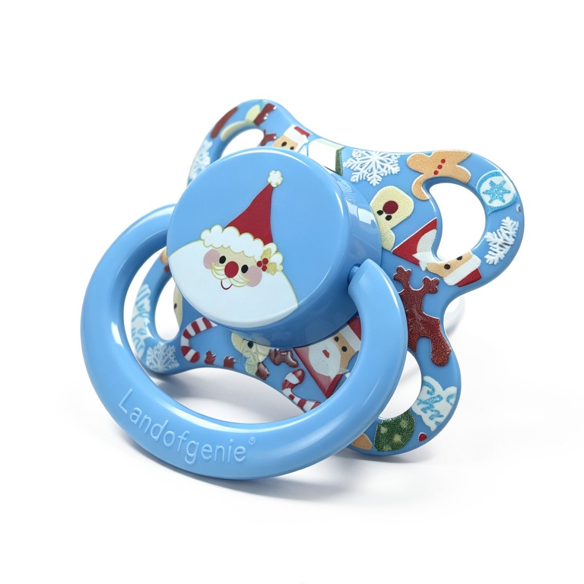 Landofgenie Adult Sized Print Pacifier - Christmas Blue - landofgenie
