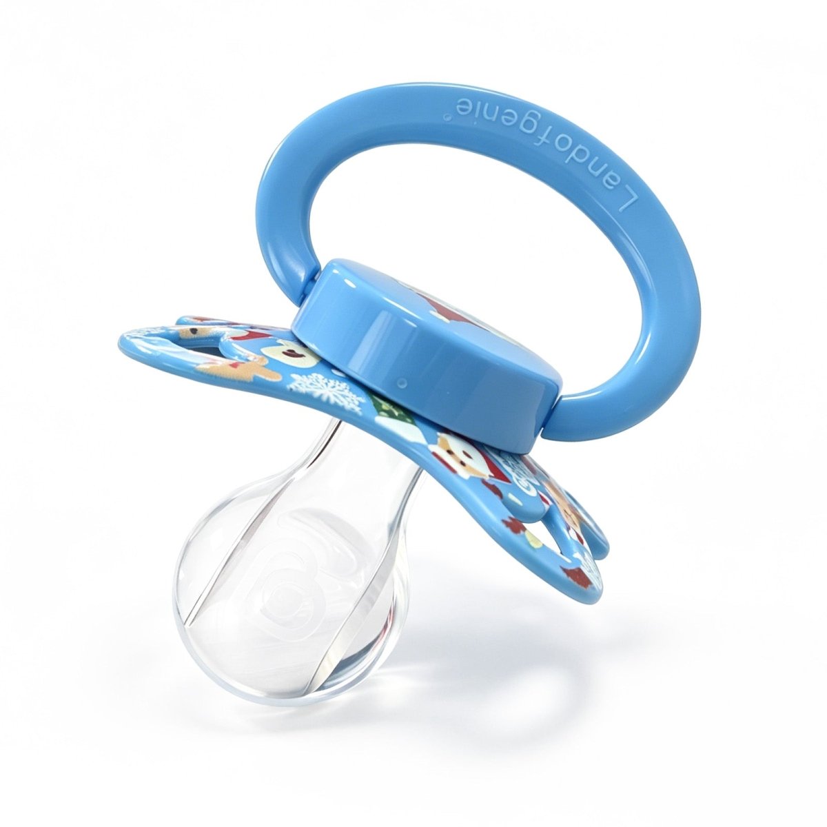 Landofgenie Adult Sized Print Pacifier - Christmas Blue - landofgenie
