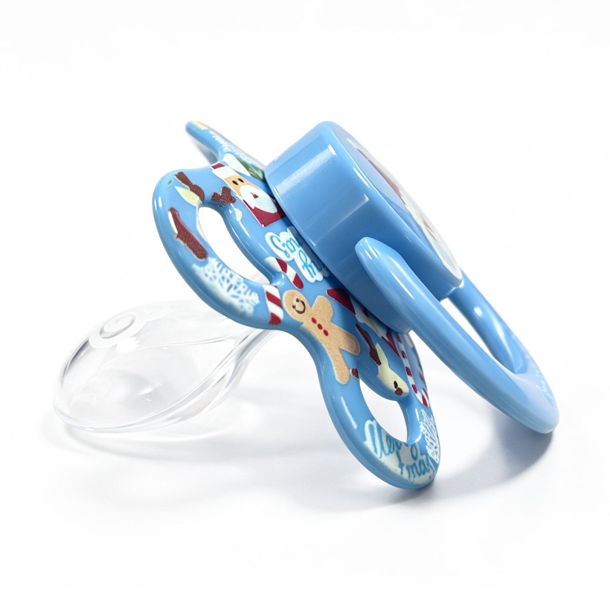 Landofgenie Adult Sized Print Pacifier - Christmas Blue - landofgenie