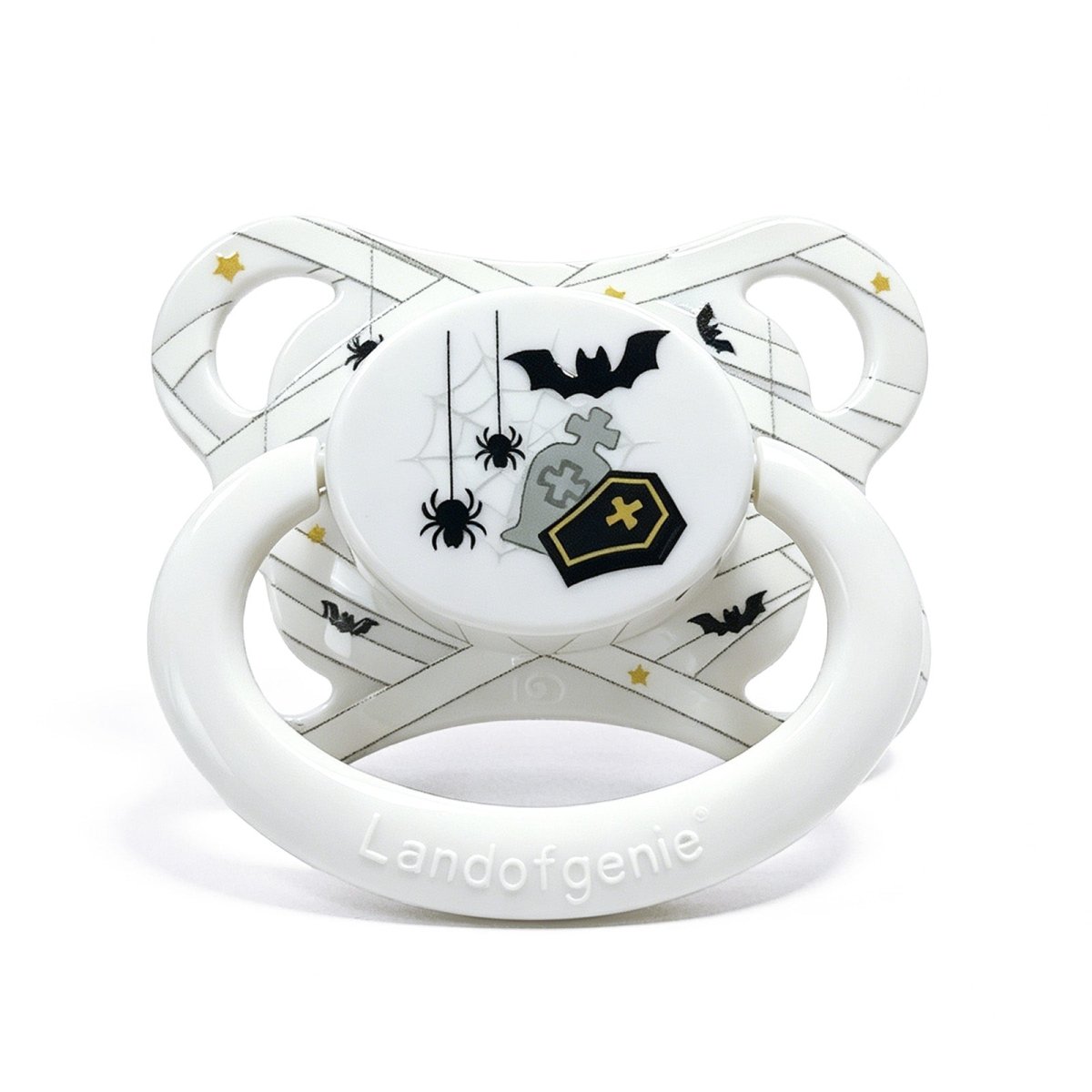 Landofgenie Adult Sized Print Pacifier - Halloween White - landofgenie