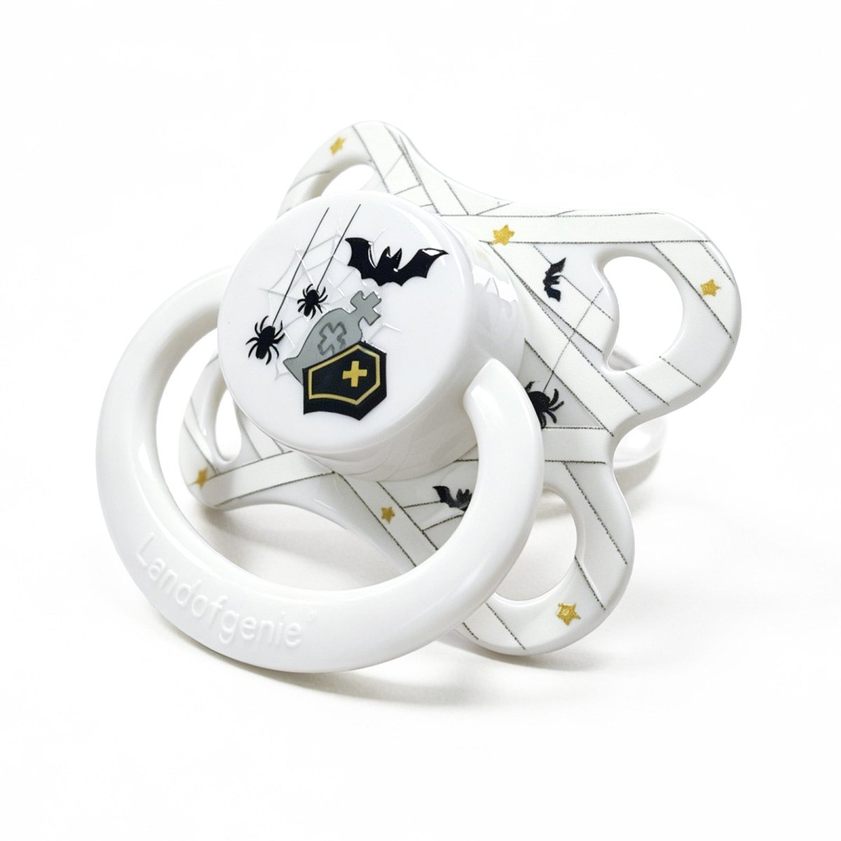 Landofgenie Adult Sized Print Pacifier - Halloween White - landofgenie
