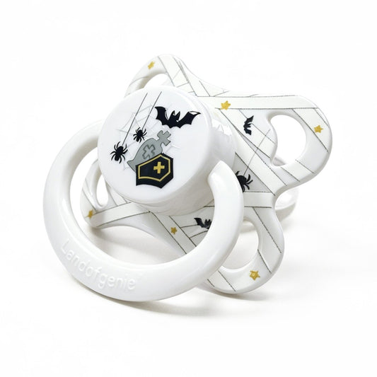 Landofgenie Adult Sized Print Pacifier - Halloween White - landofgenie