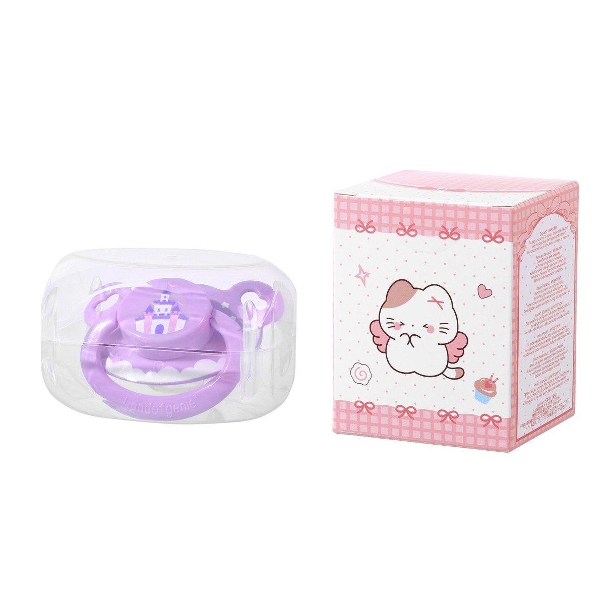 Landofgenie Adult Sized Print Pacifier - Pink & Purple Bear Paci - landofgenie