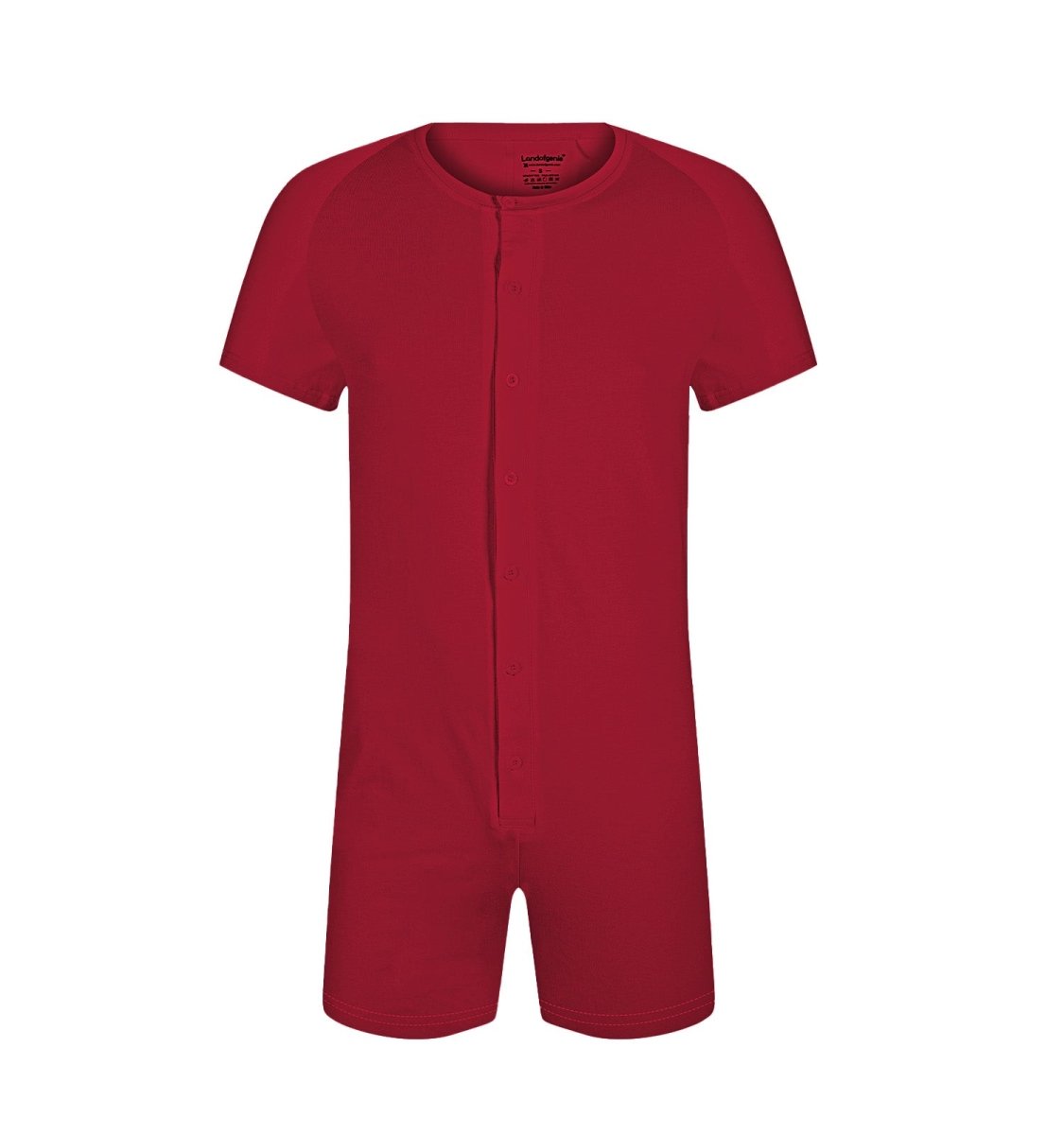 Landofgenie Basic Cotton Men One Piece Pajama - Red - landofgenie