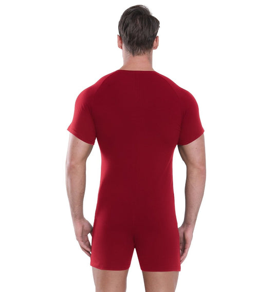 Landofgenie Basic Cotton Men One Piece Pajama - Red - landofgenie