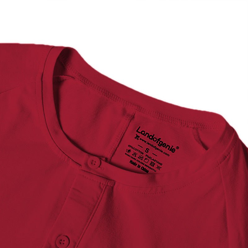 Landofgenie Basic Cotton Men One Piece Pajama - Red - landofgenie
