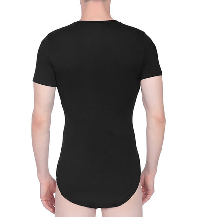 Landofgenie Basic Men Cotton Bodysuit - Black - landofgenie