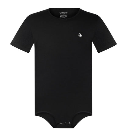 Landofgenie Basic Men Cotton Bodysuit- Black - landofgenie