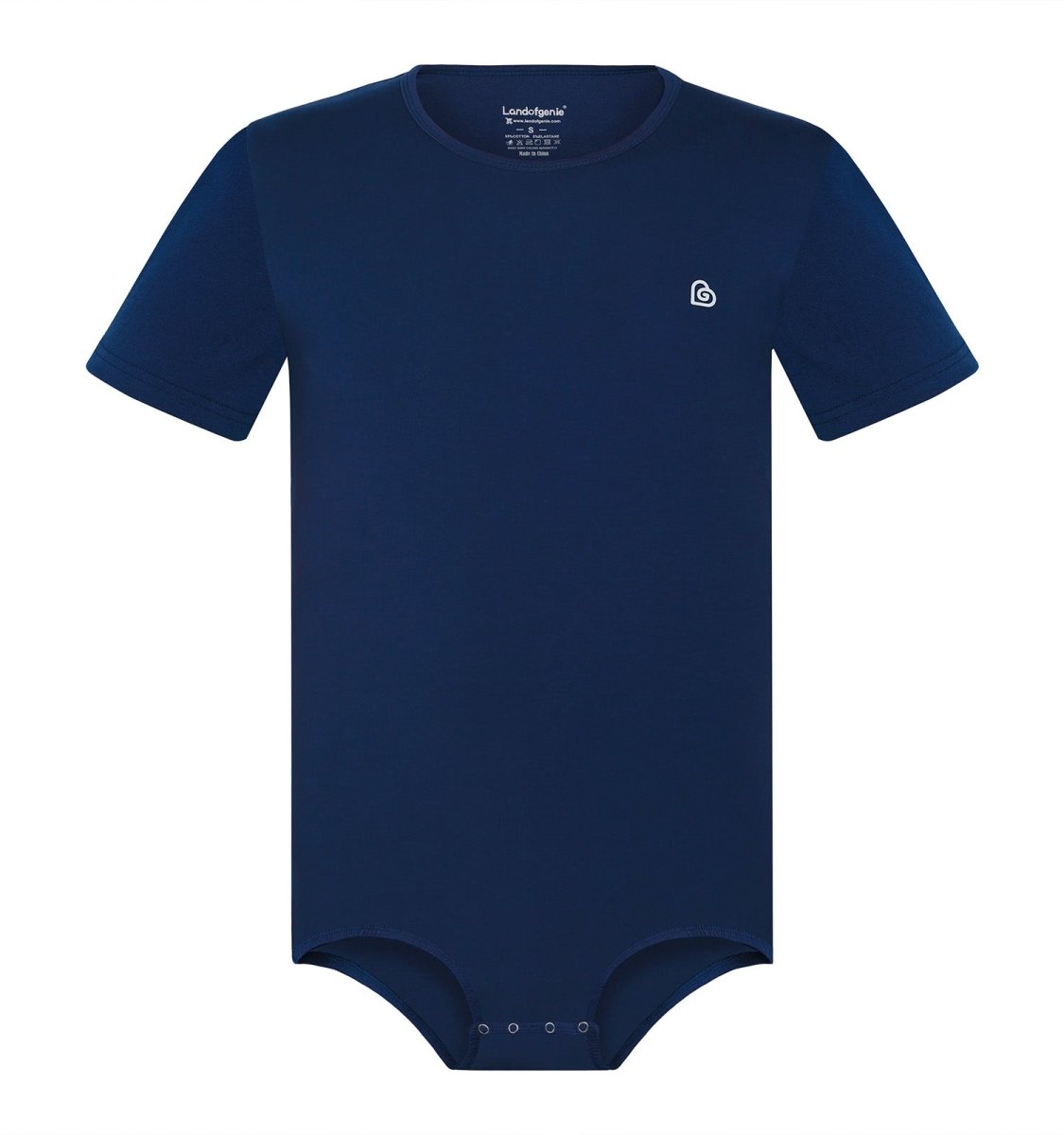 Landofgenie Basic Men Cotton Bodysuit- Navy - landofgenie