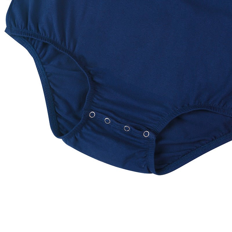 Landofgenie Basic Men Cotton Bodysuit- Navy - landofgenie