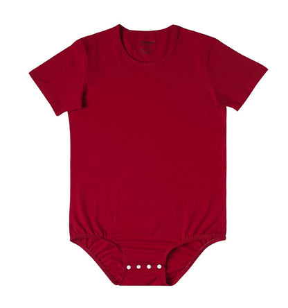 Landofgenie Basic Men Cotton Bodysuit- Red - landofgenie