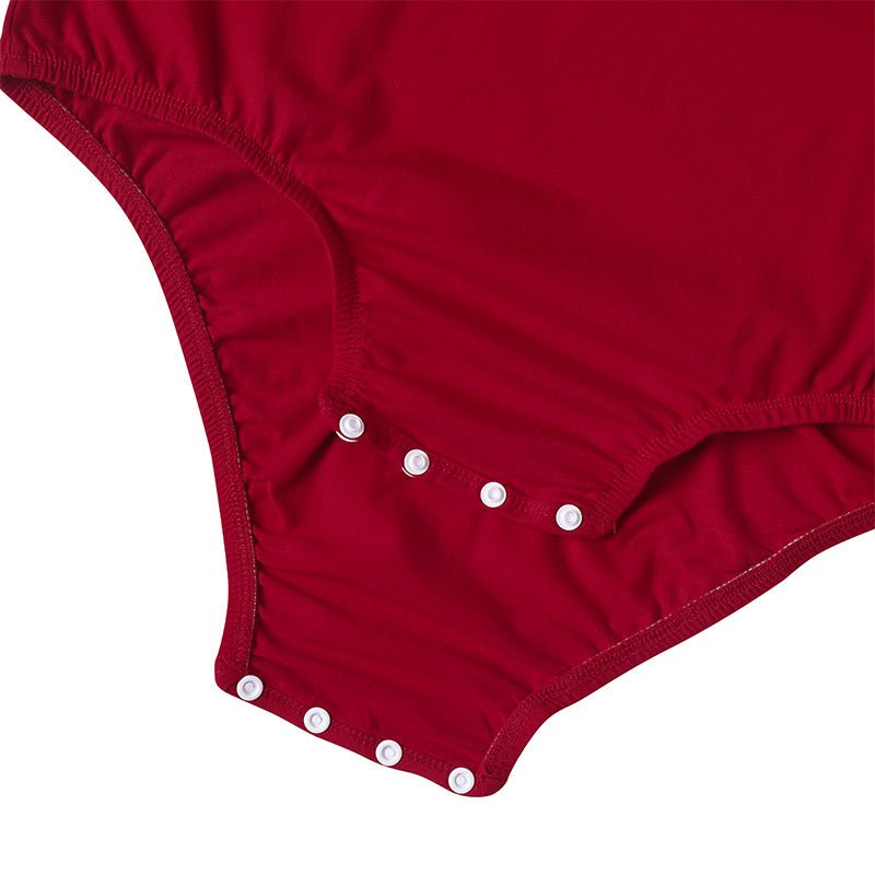 Landofgenie Basic Men Cotton Bodysuit- Red - landofgenie