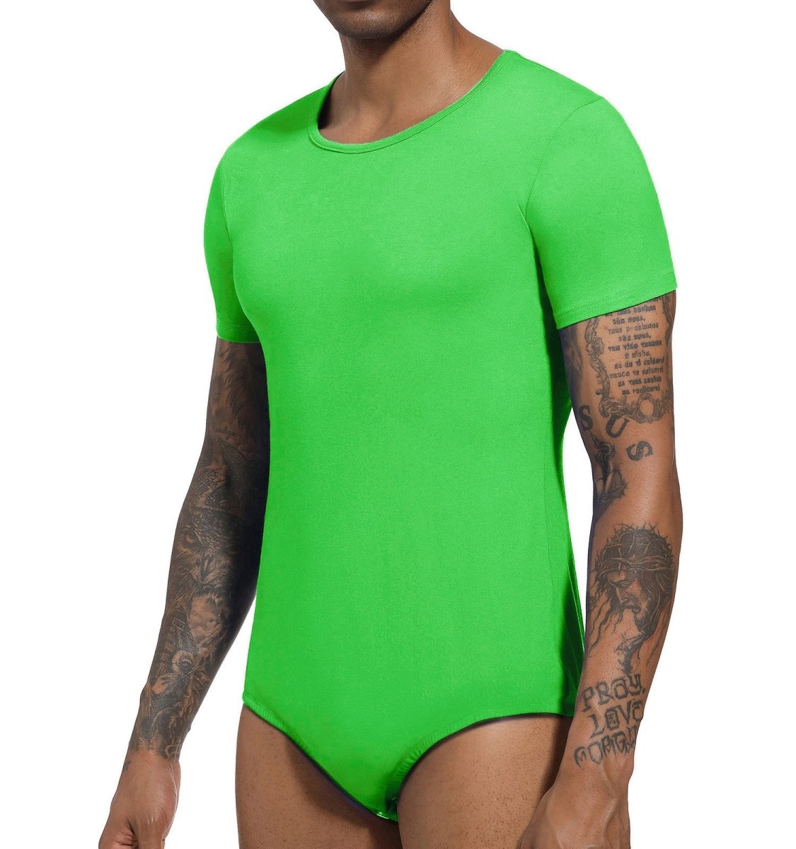 Landofgenie Basic Men Cotton Green Bodysuit - landofgenie
