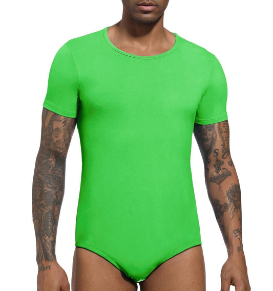 Landofgenie Basic Men Cotton Green Bodysuit - landofgenie