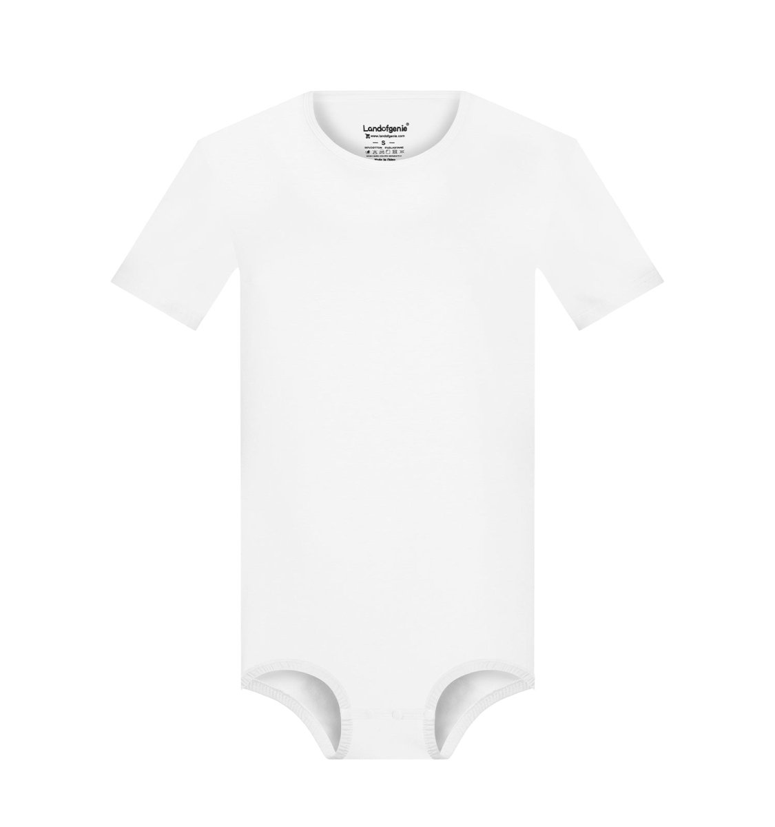 Landofgenie Basic Men Cotton White Bodysuit - landofgenie