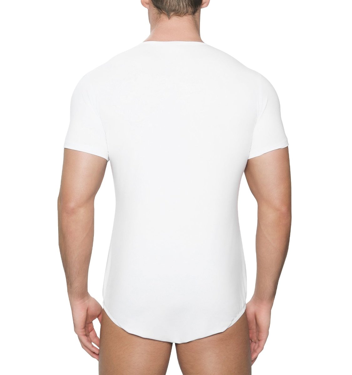 Landofgenie Basic Men Cotton White Bodysuit - landofgenie