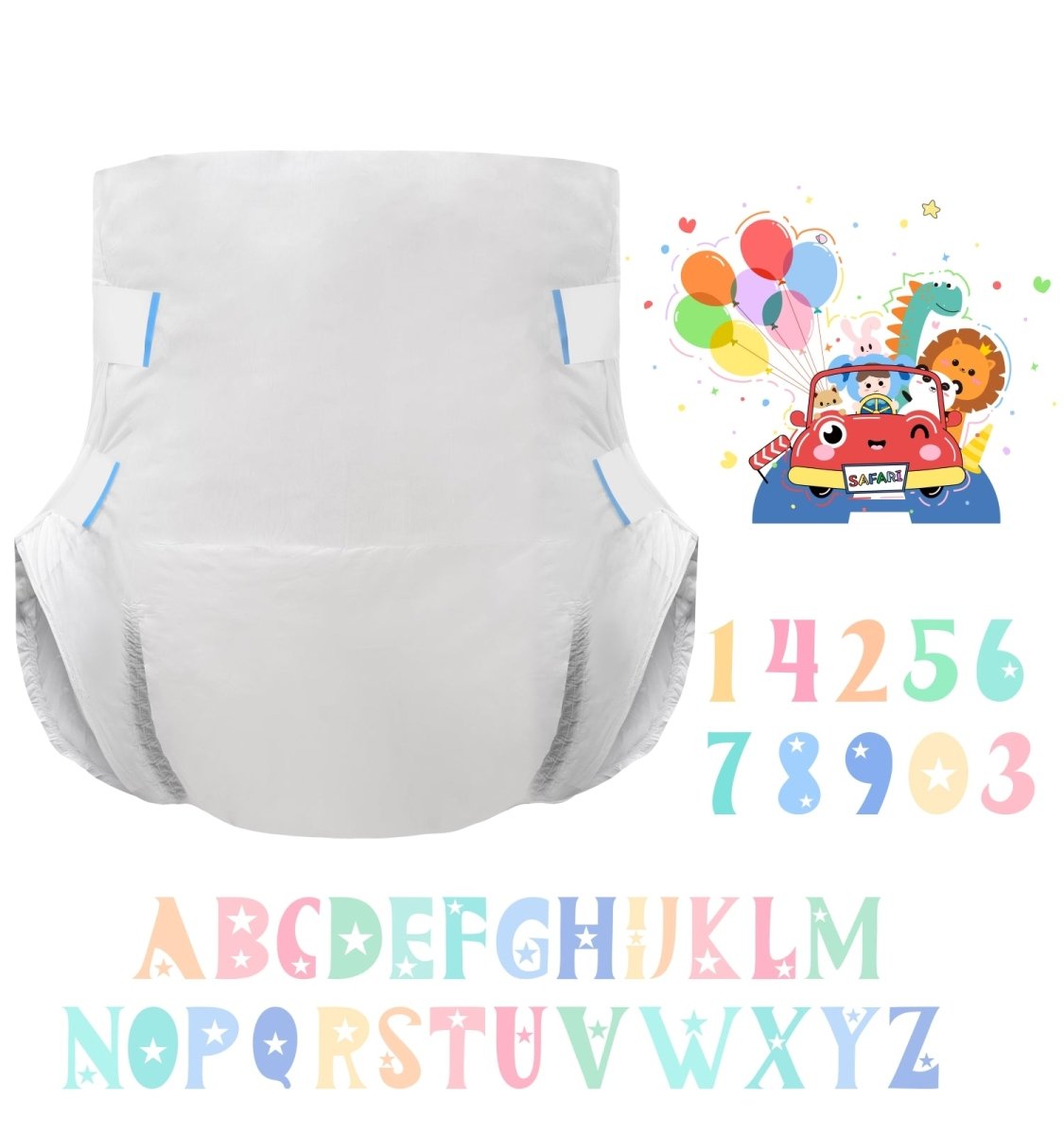 Landofgenie Diaper Sticker for Size Large Adult Diaper - landofgenie