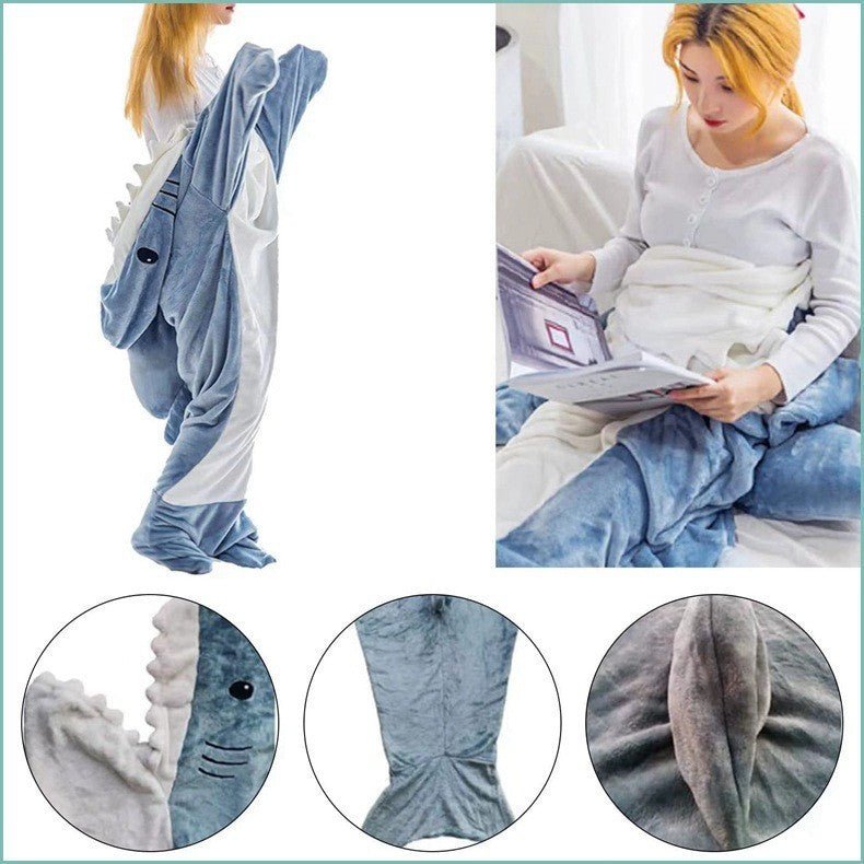 Landofgenie Flannel Creative Shark Onesie - landofgenie