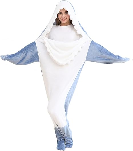 Landofgenie Flannel Creative Shark Onesie - landofgenie