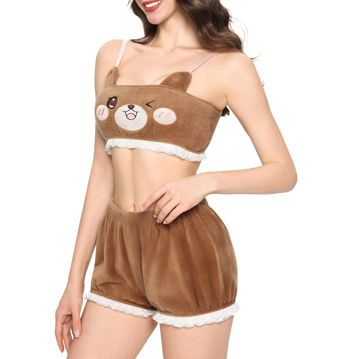 Landofgenie Kawaii Anime Cute Pajamas Set - Cute Bear - landofgenie