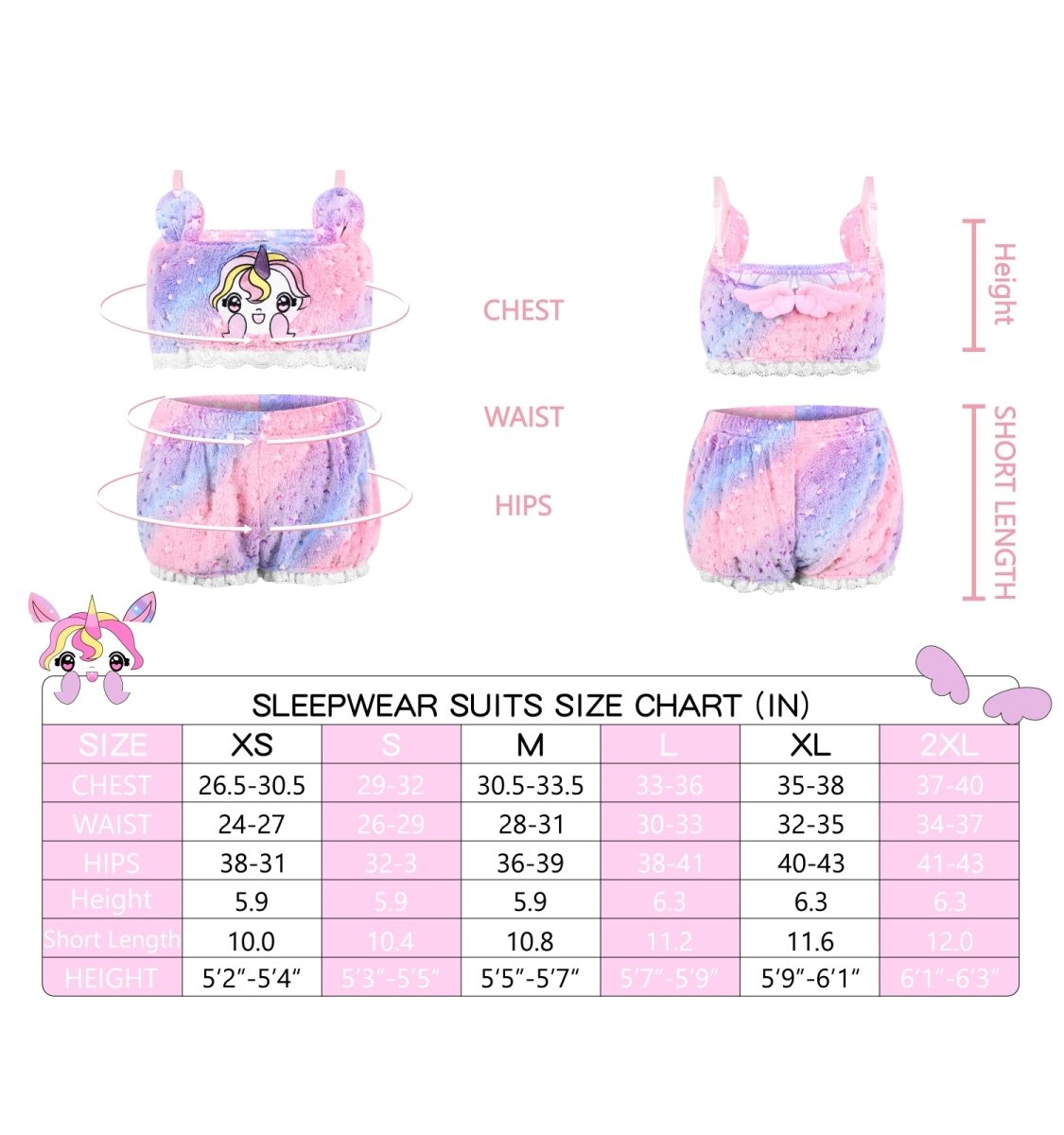 Landofgenie Kawaii Anime Cute Pajamas Set - Unicorn - landofgenie
