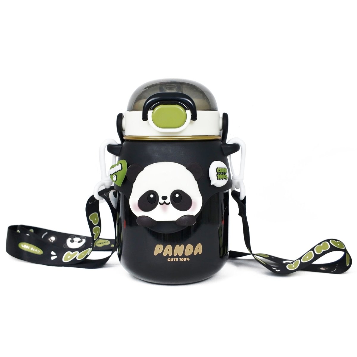 Landofgenie Kawaii Panda Stainless Steel Water Bottle with Straw Leak - Proof Drinking Cups - 24oz - landofgenie